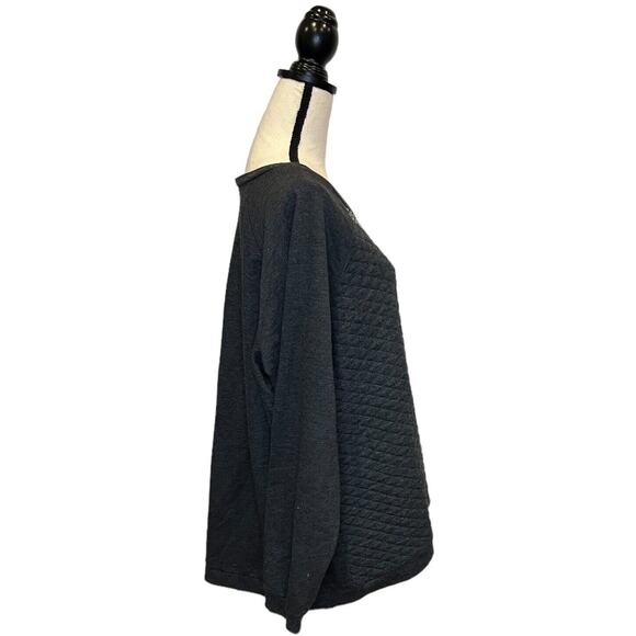 Cato Women's Size 26/28 Pull Over Quilted Sweater Gray with Bling Rhinestones - Picture 5 of 7